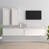 Image de vidaXL Meubles TV 4 pcs Blanc Bois massif de pin3100180