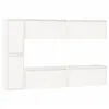 Image de vidaXL Vidaxl Meubles Tv 6 Pcs Blanc Bois Massif De Pin