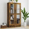 Image de vidaXL Armoire à vitrine Chêne fumé 82,5x30,5x150 cm Bois d'ingénierie815117