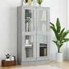 Image de vidaXL Armoire à vitrine Sonoma gris 82,5x30,5x150cm Bois d'ingénierie815118