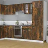 Image de vidaXL Armoire vitrée suspendue Chêne fumé 60x31x60 cm Bois ingénierie