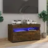 Image de vidaXL Meuble TV avec lumières LED Chêne fumé 75x35x40 cm 815123