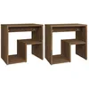 Image de vidaXL Vidaxl Tables De Chevet 2 Pcs Chêne Marron 40x30x40 Cm Bois Ingénierie