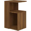 Image de vidaXL Table D'appoint Forme G Pour Salon Chambre Chêne Marron 36x30x56 Cm Bois Composé