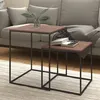 Image de vidaXL Ensemble de table basse 2 pcs Bois d'ingénierie et métal343112