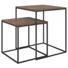 Image de Vidaxl Ensemble De Table Basse 2 Pcs Bois D'ingÃ©nierie Et MÃ©tal