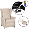 Image de vidaXL Fauteuil inclinable Ã©lectrique Ã  oreilles crÃ¨me tissu