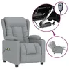 Image de vidaXL Fauteuil de massage inclinable Ã©lectrique Gris clair Tissu