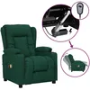 Image de vidaXL Vidaxl Fauteuil De Massage Inclinable Électrique Vert Foncé Tissu