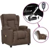 Image de vidaXL Vidaxl Fauteuil De Massage Inclinable Électrique Taupe Tissu