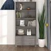 Image de vidaXL Buffet HAMAR Bois massif de pin Gris clair3100937