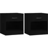 Image de vidaXL Vidaxl Tables De Chevet 2 Pcs Avec Tiroir Noir