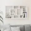 Image de vidaXL Étagère murale 8 compartiments Blanc brillant