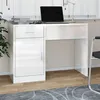 Image de vidaXL Bureau avec tiroir et armoire Blanc brillant 100x40x73 cm342655
