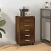 Image de vidaXL Armoire à tiroirs avec roulettes Chêne fumé Bois d'ingénierie342674