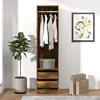 Image de vidaXL Armoire avec tiroirs Chêne fumé 50x50x200 cm Bois d'ingénierie815348
