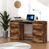 Image de vidaXL Bureau Chêne fumé 140x50x77 cm Bois d'ingénierie815438