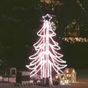 Image de vidaXL Arbre de Noël pliable avec LED Blanc chaud 87x87x93 cm
