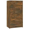 Image de Buffet Design Minimaliste avec 6 Tiroirs ChÃªne FumÃ© 50x34x96 cm Bois ComposÃ©