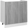 Image de vidaXL Vidaxl Armoire De Plancher D'évier ""Lyon"" Sonoma Gris 80x46x81,5 Cm