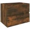Image de Vidaxl Armoire De Lavabo ChÃªne FumÃ© 60x38,5x45 Cm Bois D'ingÃ©nierie