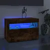 Image de vidaXL Meuble TV avec lumières LED Chêne fumé 60x35x40 cm815678