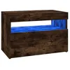 Image de Vidaxl Meuble Tv Avec LumiÃ¨res Led ChÃªne FumÃ© 60x35x40 Cm