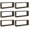 Image de vidaXL Vidaxl Étagères Murales Cube 6 Pcs Chêne Marron 60x15x23 Cm Bois