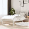 Image de vidaXL Cadre de lit Blanc Bois de pin massif 100x200 cm