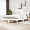 Image de vidaXL Cadre de lit Blanc Bois de pin massif 140x200 cm