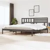 Image de vidaXL Cadre de lit Gris Bois de pin massif 200x200 cm