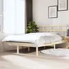 Image de vidaXL Cadre de lit 135x190 cm Double Bois massif