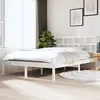 Image de vidaXL Cadre de lit Blanc Bois de pin massif 140x190 cm