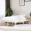 Image de vidaXL Cadre de lit Blanc Bois de pin massif 120x200 cm