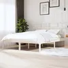 Image de vidaXL Cadre de lit Blanc Bois de pin massif 160x200 cm