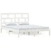 Image de vidaXL Cadre de lit Blanc Bois de pin massif 160x200 cm