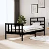 Image de vidaXL Cadre de lit Noir Bois de pin massif 75x190 cm Petit simple