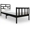 Image de vidaXL Cadre de lit Noir Bois de pin massif 75x190 cm Petit simple