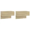 Image de vidaXL Tables de chevet murales 2 pcs ChÃªne sonoma Bois d'ingÃ©nierie