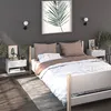 Image de vidaXL Tables de chevet murales 2 pcs Blanc810954