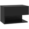 Image de vidaXL Vidaxl Table De Chevet Murale Noir Bois D'ingénierie