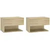 Image de vidaXL Vidaxl Tables De Chevet Murales 2 Pcs Chêne Sonoma Bois D'ingénierie