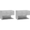 Image de vidaXL Cabinets De Nuit Muraux Gain De Place Gris Béton 2 Pcs Bois Composé