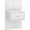 Image de vidaXL Table de chevet murale Blanc Bois d'ingÃ©nierie