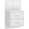 Image de vidaXL Table de chevet murale Blanc brillant Bois d'ingÃ©nierie