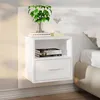 Image de vidaXL Tables de chevet murales 2 pcs Blanc