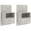 Image de vidaXL Tables de chevet murales 2 pcs Gris bÃ©ton Bois d'ingÃ©nierie