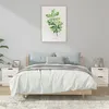 Image de vidaXL Tables de chevet 2 pcs Blanc Bois d'ingénierie
