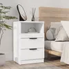 Image de vidaXL Table de chevet Blanc Bois d'ingénierie811232