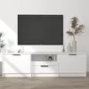 Image de vidaXL Meuble TV Blanc 140x35x40 cm Bois d'ingénierie811448